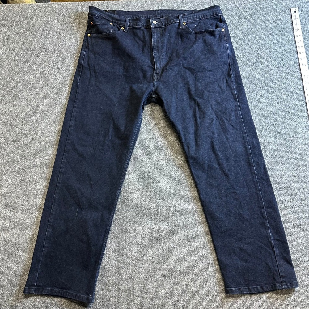 Levi's Jeans Mens Size 42x30 Dark Wash 505 Regular Fit Straight Leg Blue Denim